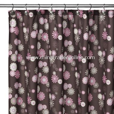 2-in-1 Starburst Fabric Shower Curtain