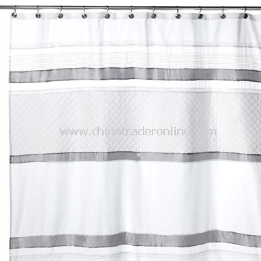 Arcadia White Fabric Shower Curtain