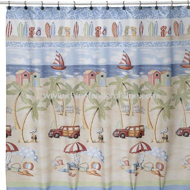 Beach Bum Fabric Shower Curtain by Saturday Knight Limited