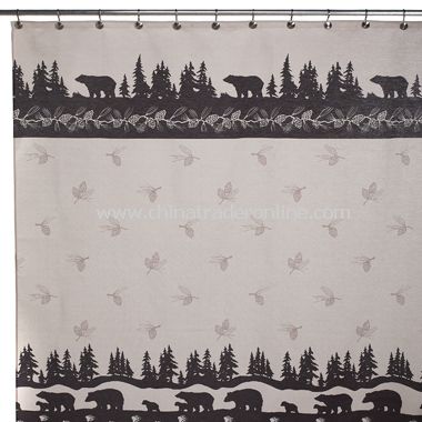 Brown Bears Fabric Shower Curtain from China