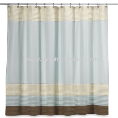 Color Block Blue Fabric Shower Curtain by DKNY, 100% Cotton from China