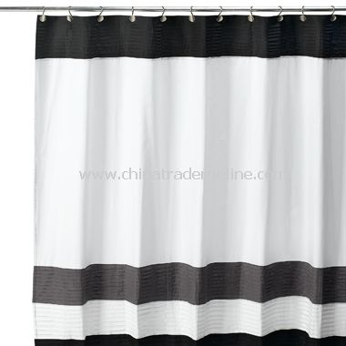 Color Block Gray Fabric Shower Curtain