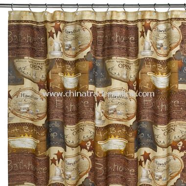 Country Baths Brown Shower Curtain