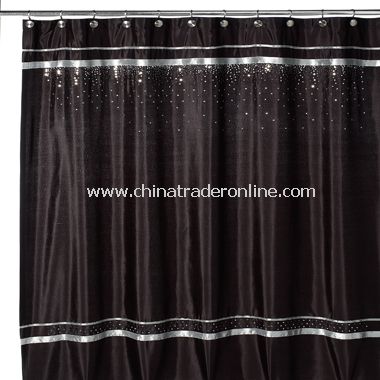 Croscill Glow Fabric Shower Curtain - Black from China