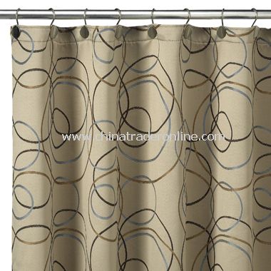 Eclipse Champagne Fabric Shower Curtain from China