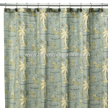 Island Song Fabric Shower Curtain from China