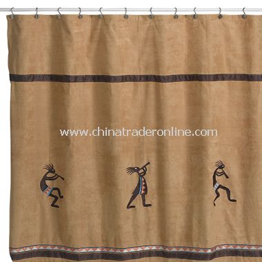 Kokopelli Nutmeg Fabric Shower Curtain by Avanti from China