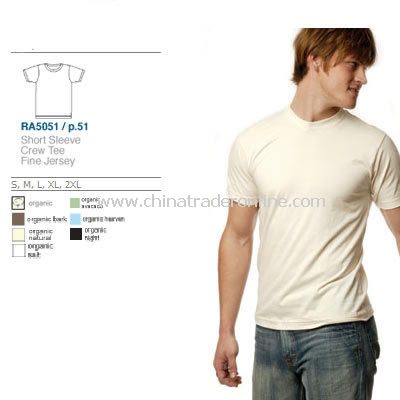 MenS 100% Organic Short-Sleeve Crew Tee from China