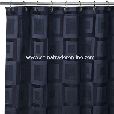 Metro Navy Fabric Shower Curtain from China
