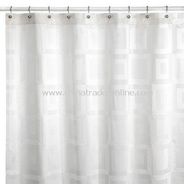 Metro White Fabric Shower Curtain by Croscill