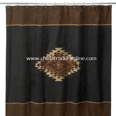 Mojave Black and Brown Fabric Shower Curtain