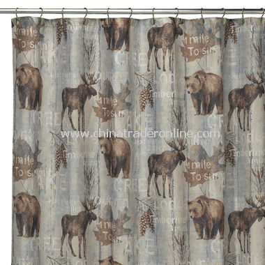 Mountain Trail Fabric Shower Curtain