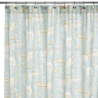 Natural Shells Fabric Shower Curtain