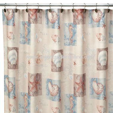 Ocean Shell Fabric Shower Curtain from China