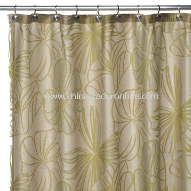 Palm Green Sheer Fabric Shower Curtain from China