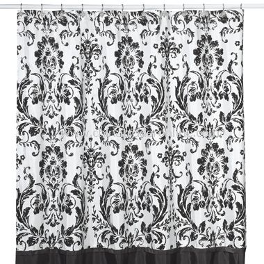 VELVET FLORAL POLY TAFF W/EMBELLISHMENT SHOWER CURTAIN--BED  BATH