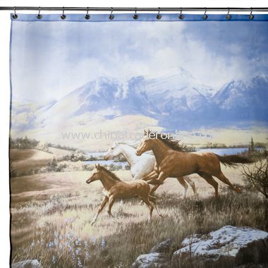 Running Free Fabric Shower Curtain