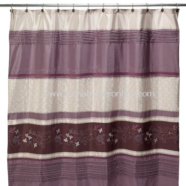 Silhouette Purple Fabric Shower Curtain