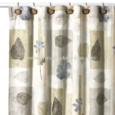 Spa Leaf Fabric Shower Curtain by Croscill from China