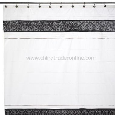 Springs Calista White Fabric Shower Curtain from China