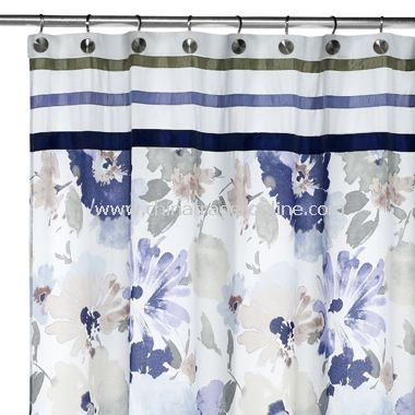 Watercolor Floral Fabric Shower Curtain by Croscill