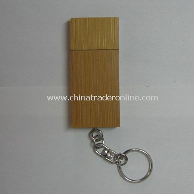 128MB Bamboo Flash Drive w/Keychain from China