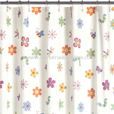 Flowerland Fabric Shower Curtain from China