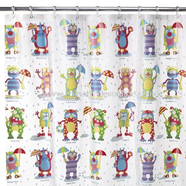 Home Moody Monsters Vinyl Shower Curtain