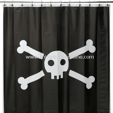 Jolly Roger Vinyl Shower Curtain from China
