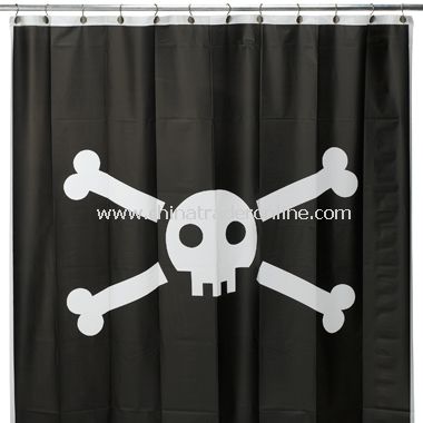 Jolly Roger Vinyl Shower Curtain