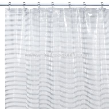 Linea White Vinyl Shower Curtain
