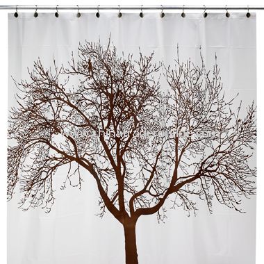 Mocha Tree Vinyl Shower Curtain