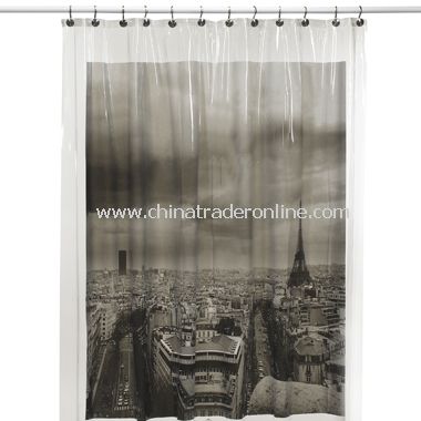Paris Vinyl Shower Curtain from China