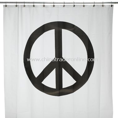 Peace Sign Vinyl Shower Curtain from China