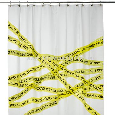 Police Line Vinyl Shower Curtain from China