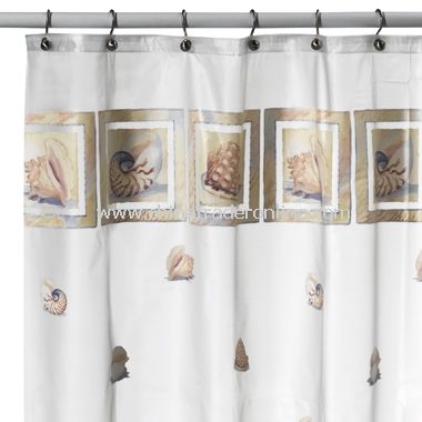 Shells Vinyl Shower Curtain from China