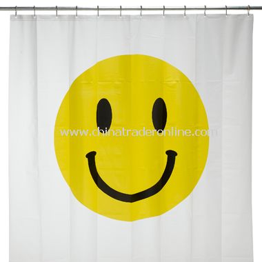 Smiley Face Vinyl Shower Curtain from China