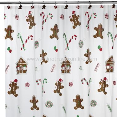 Sweet Treats Vinyl Shower Curtain and Hooks Set