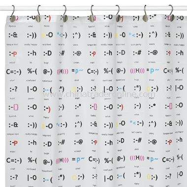 Text Talk Vinyl Shower Curtain from China