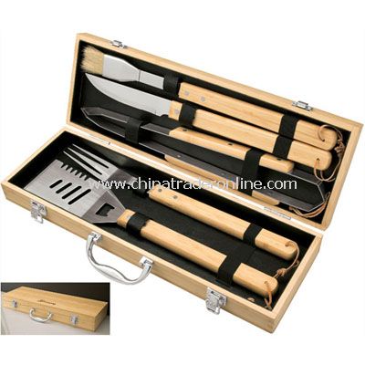 5Pc Bamboo Bbq Set