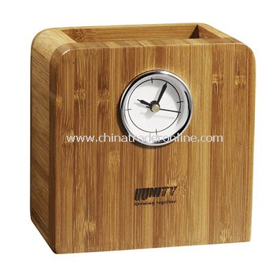 Bamboo Pen Cup Clock