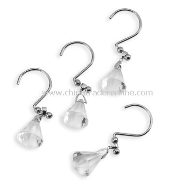 Crystal Dangle Shower Hooks (Set of 12)