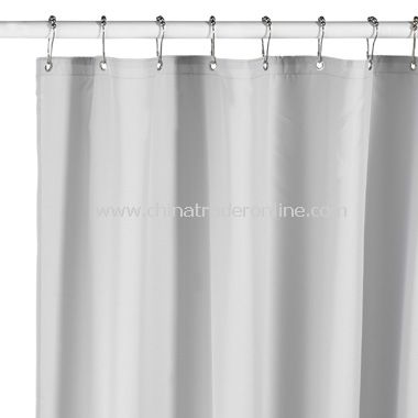 Hotel Silver Fabric Shower Curtain Liner