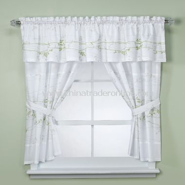 Lantana Taupe Bathroom Window Curtains, 100% Cotton from China