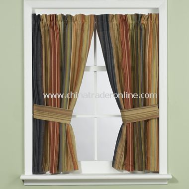 Retro Chic Bathroom Window Curtain with Tiebacks from China