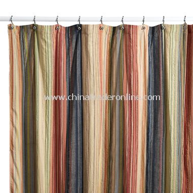 Retro Chic Fabric Shower Curtain, 100% Cotton