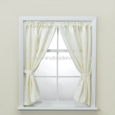 Weston Bathroom Window Curtain Pair with Tiebacks and Hooks from China