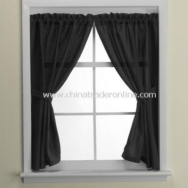 Weston Black Bathroom Window Curtain Pair