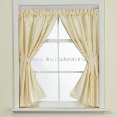 Weston Ivory Bathroom Window Curtain Pair