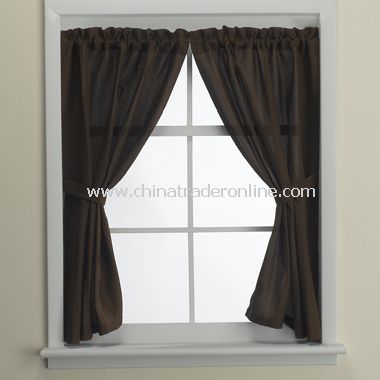 Weston Mocha Bathroom Window Curtain Pair from China